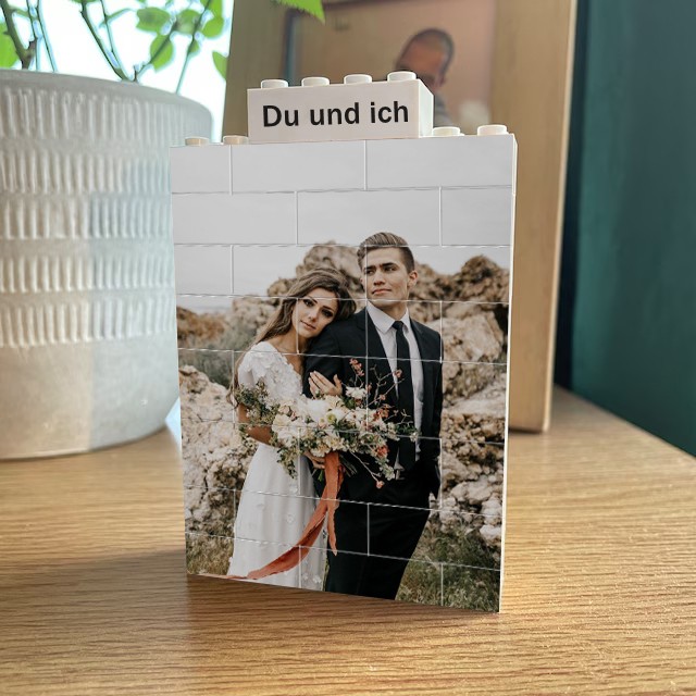 Personalisierte Foto-Block-Puzzle-Baustein-Jubiläums-Valentinstag-Geschenkideen