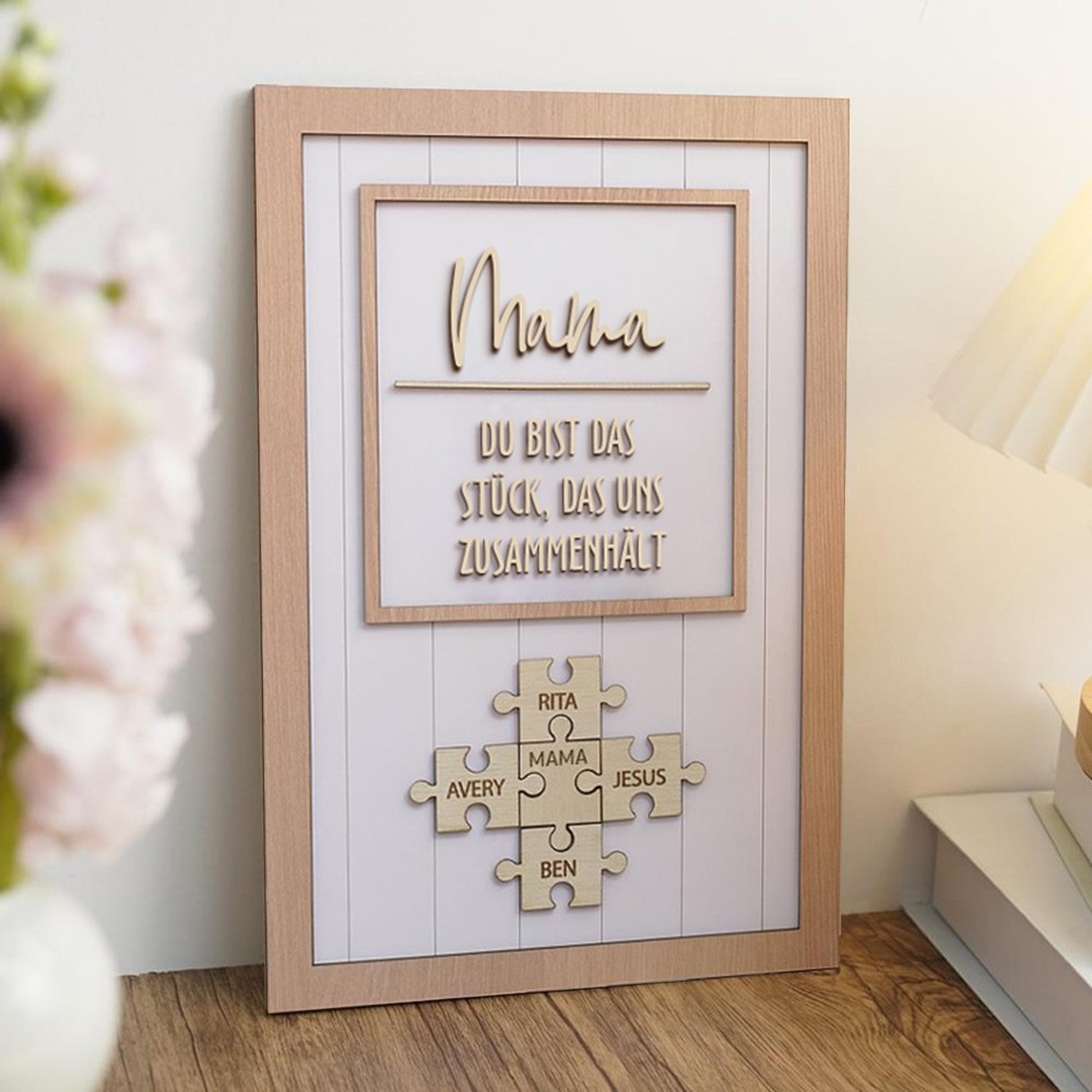 Benutzerdefinierte Mama Puzzle Zeichen mit Namen des Kindes für Mama/Oma Weihnachtsgeschenk