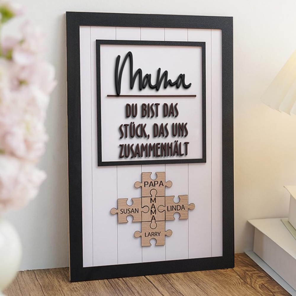 Benutzerdefinierte Mama Puzzle Zeichen mit Namen des Kindes für Mama/Oma Weihnachtsgeschenk