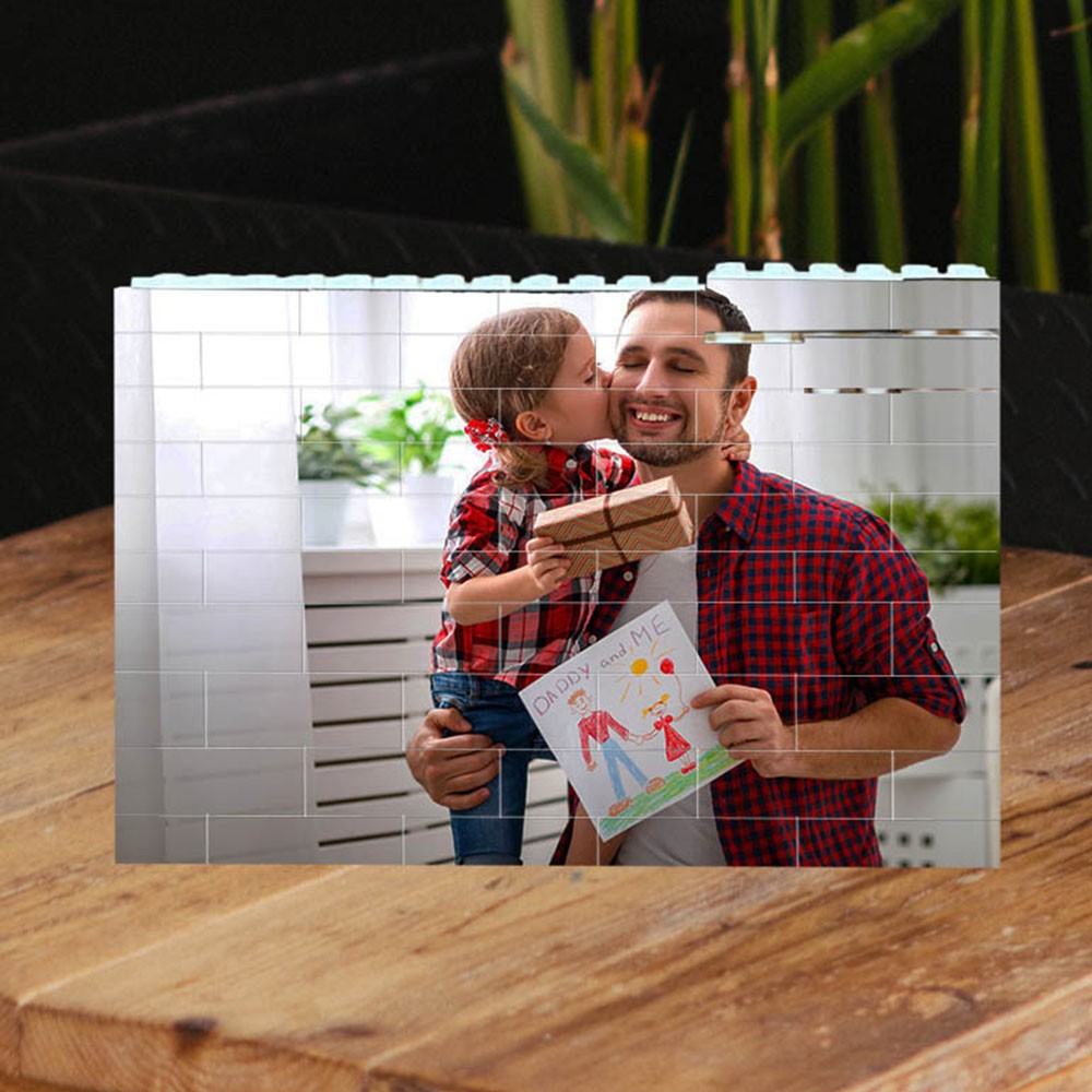 Personalisierte Fotoblock-Puzzle-Bausteine, Familien-Andenken-Geschenkideen für den Vatertag