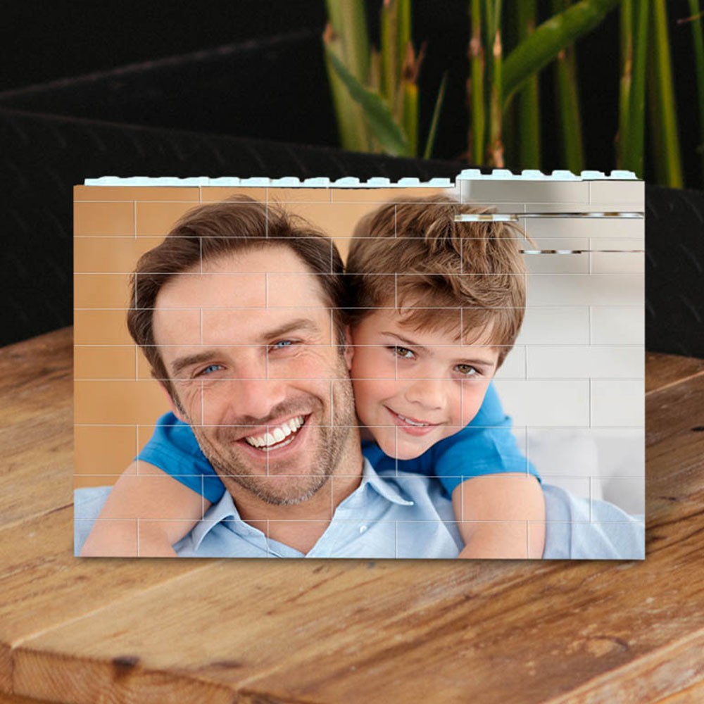 Personalisierte Fotoblock-Puzzle-Bausteine, Familien-Andenken-Geschenkideen für den Vatertag