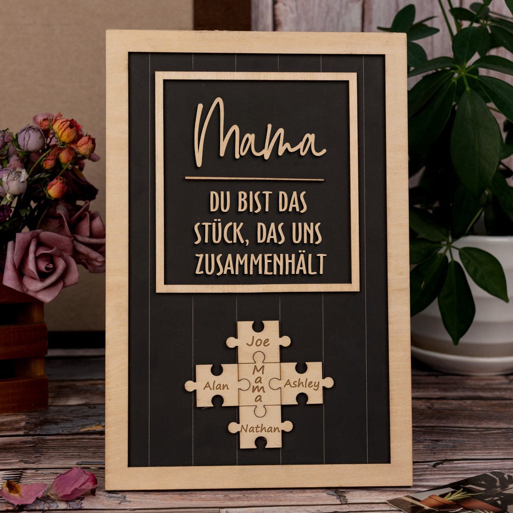 Benutzerdefinierte Mama Puzzle Zeichen mit Namen des Kindes für Mama/Oma Weihnachtsgeschenk