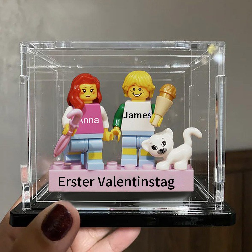 Personalisierte Kleine Figur mit Box für Paar Valentinstagsgeschenk