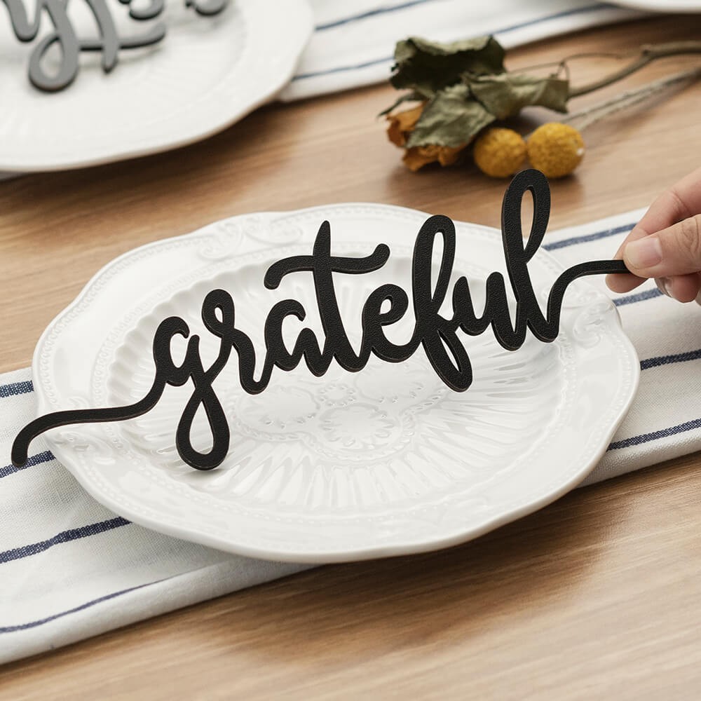 Thanksgiving-Platzkarten für Esstisch Dekor Dankbare Worte Zeichen