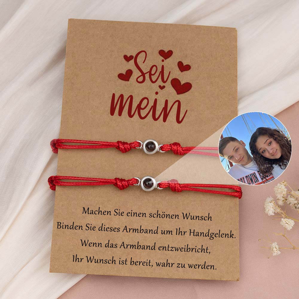 Personalisiertes Foto-Projektionsarmband für ein Paar zum Valentinstag