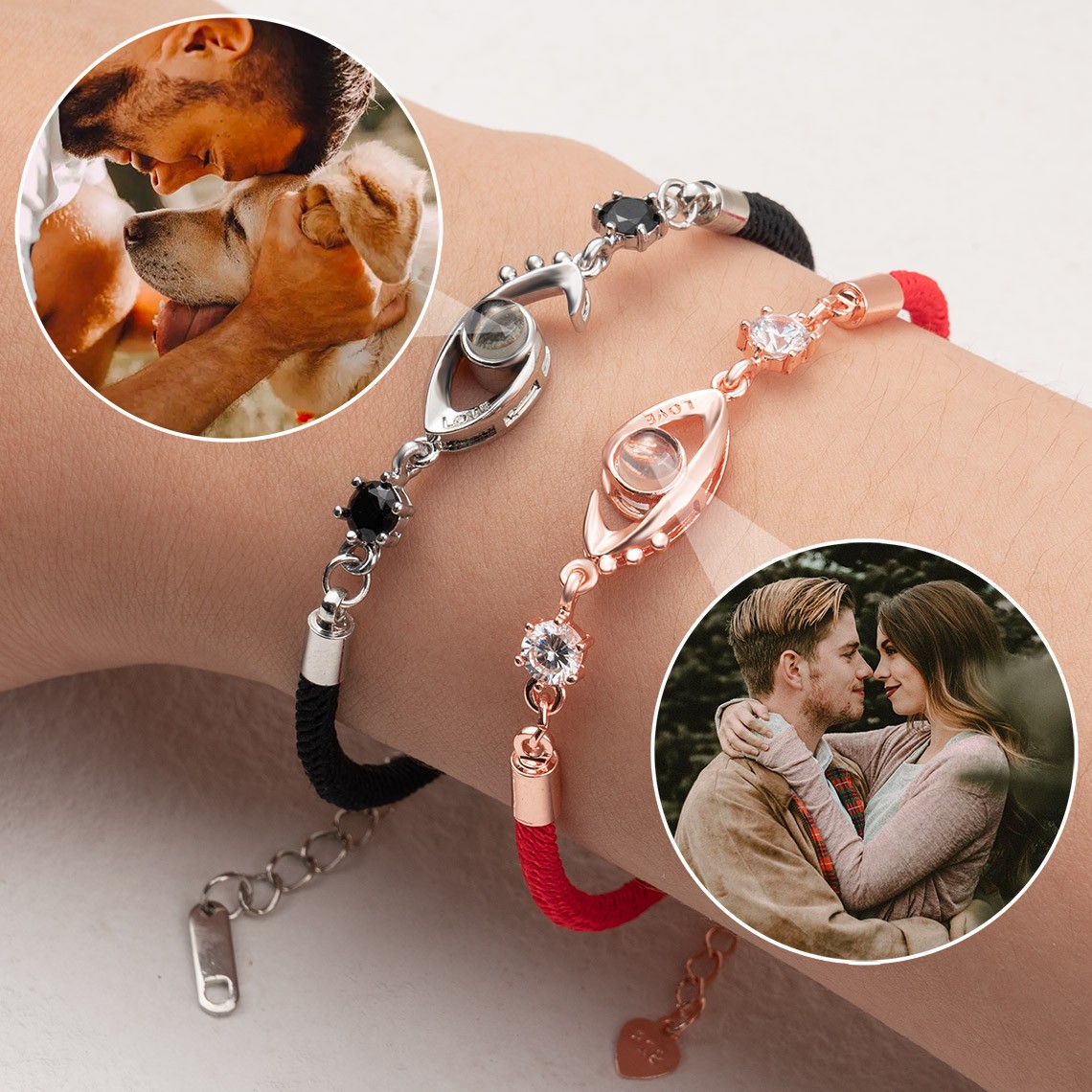 Individuelle Erinnerungs-Fotoprojektion-Charm-Armband, Valentinstag-Geschenkideen