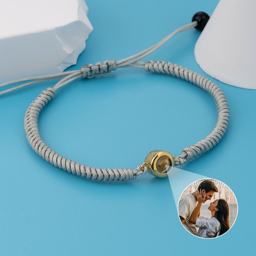 Personalisiert Fotoprojektions-Charm-Armband für Paar-Jahrestags-Hochzeit