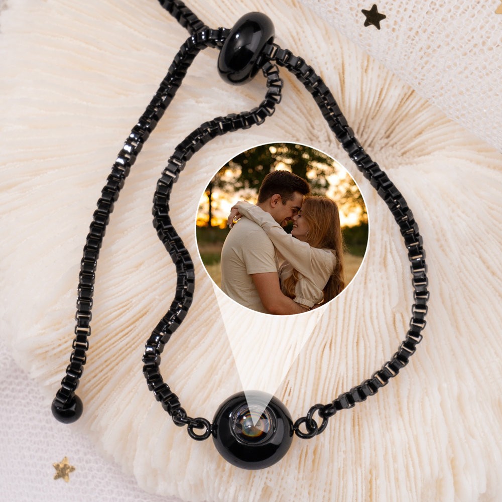 Individuelles Fotoprojektions-Charm-Armband für Paare, Seelenverwandte, Valentinstag-Geschenkideen