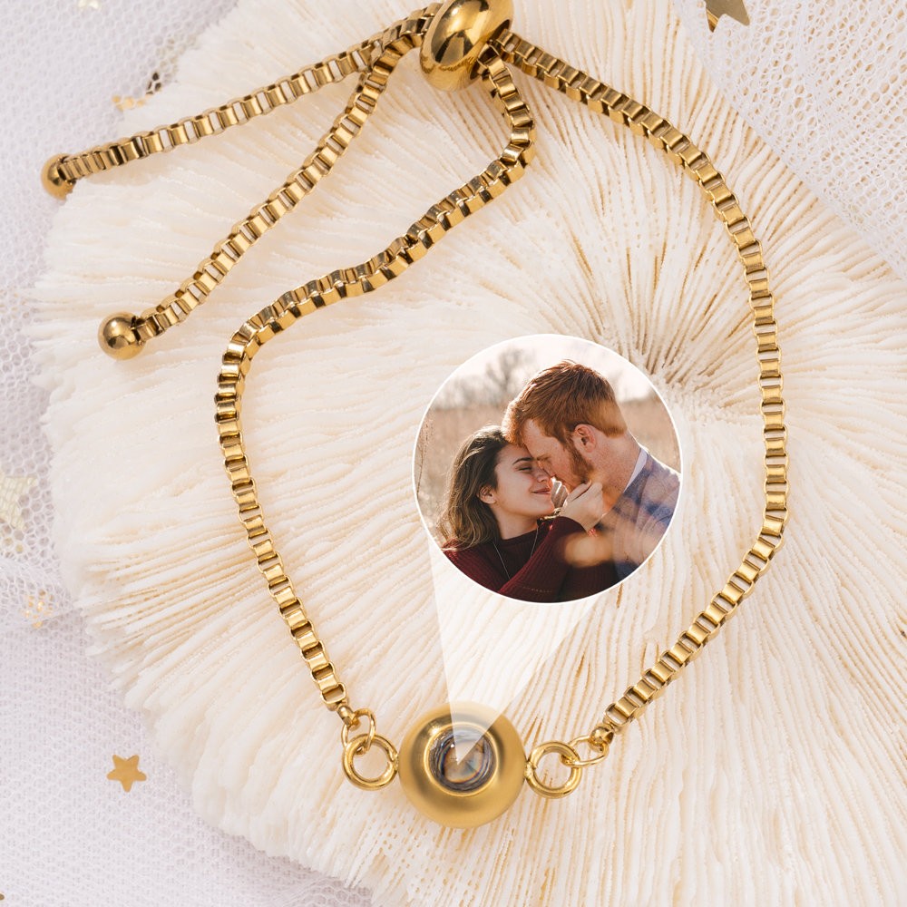 Individuelles Fotoprojektions-Charm-Armband für Paare, Seelenverwandte, Valentinstag-Geschenkideen