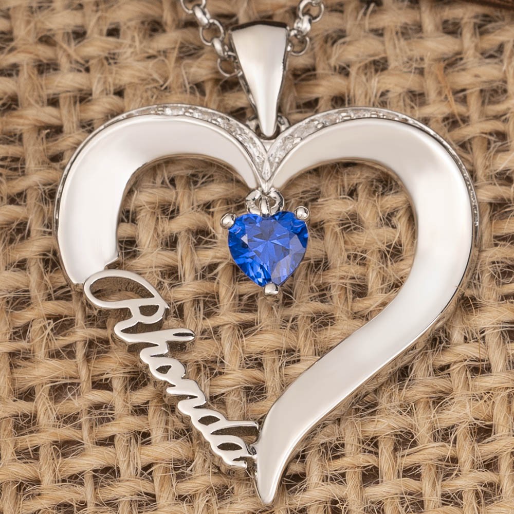Personalisierte Herz-Geburtsstein-Halskette für Sie