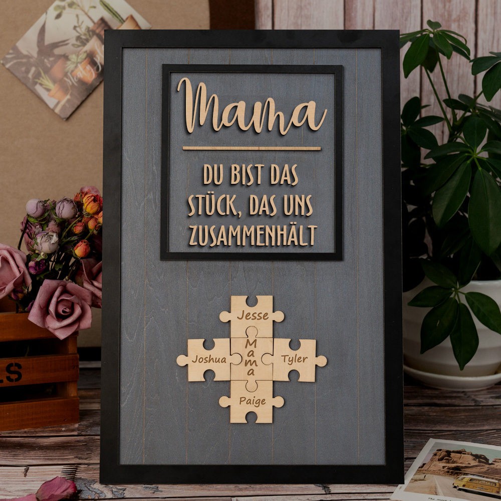 Benutzerdefinierte Mama Puzzle Zeichen mit Namen des Kindes für Mama/Oma Weihnachtsgeschenk