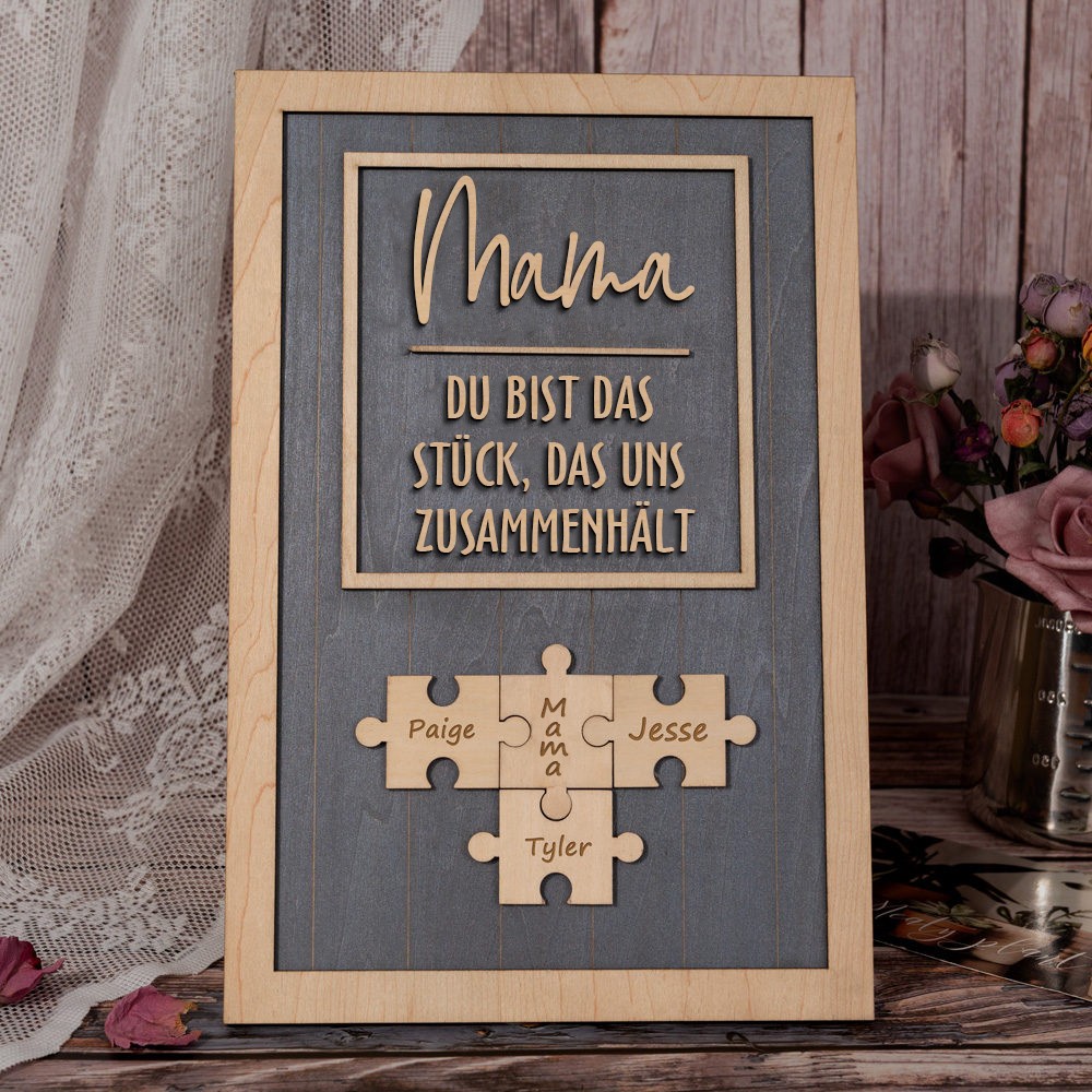 Benutzerdefinierte Mama Puzzle Zeichen mit Namen des Kindes für Mama/Oma Weihnachtsgeschenk