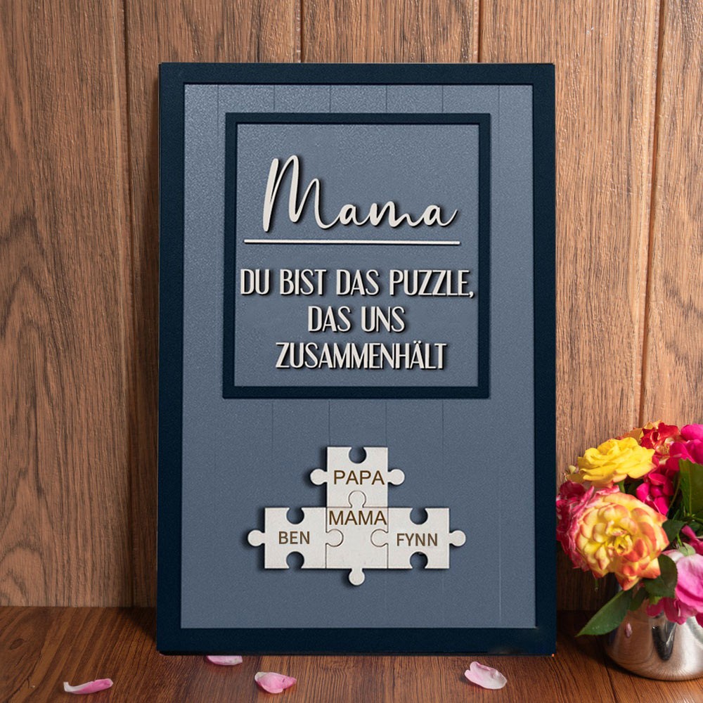 Benutzerdefinierte Mama Puzzle Zeichen mit Namen des Kindes für Mama/Oma Weihnachtsgeschenk