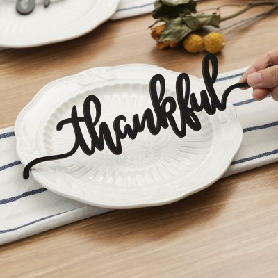 Thanksgiving-Platzkarten für Esstisch Dekor Dankeschön-Wörter-Zeichen