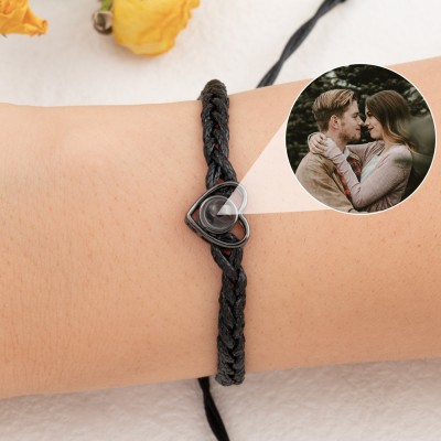 Personalisiertes Herzarmband mit Fotoprojektion für Ehefrau, Seelenverwandte, Geschenkideen zum Valentinstag