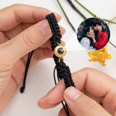 Personalisiertes Fotoprojektions-Charm-Armband für den Valentinstag der Frau, Seelenverwandte