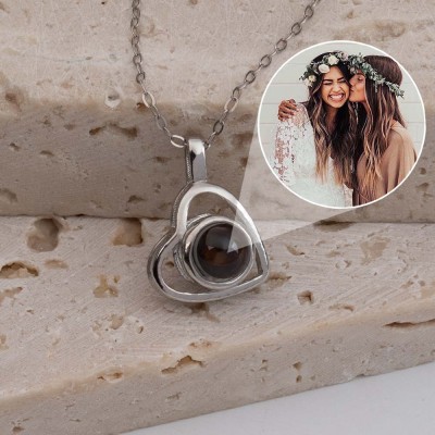 Personalisierte Erinnerungs-Fotoprojektions-Charm-Halskette für beste Freundin Schwester