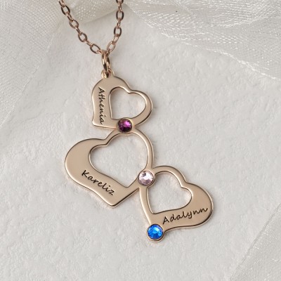 Personalisierte Familienname Herz Halskette Weihnachtsgeschenk