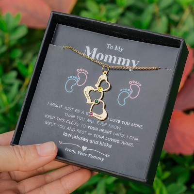 Personalisierte Familiennamen-Herz-Halskette für mein Mama-Geschenk