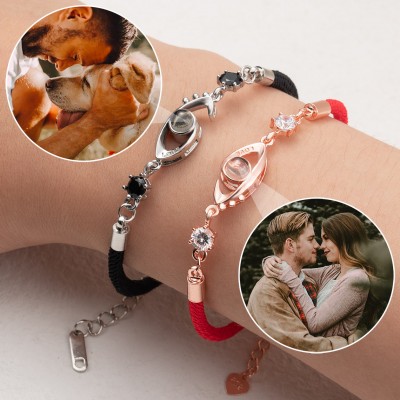 Individuelle Erinnerungs-Fotoprojektion-Charm-Armband, Valentinstag-Geschenkideen