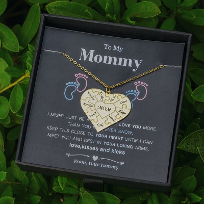 Personalisierte Herz Puzzle 1-12 Namenskette zum Geschenk meiner Mutter