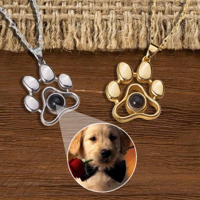 Personalisierte Erinnerungs-Fotoprojektions-Charm-Halskette für Haustiere